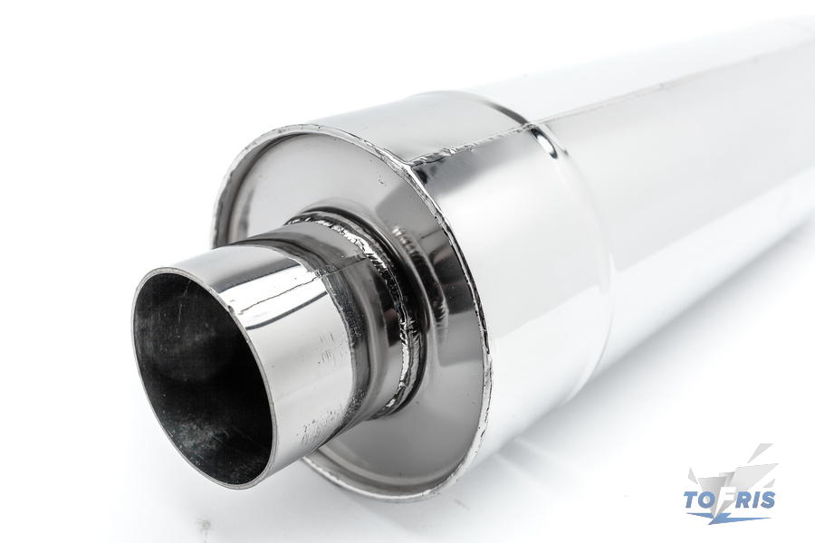 Резонатор универсальный Tofris EQ 130*450*63 с р/ж и камерой, AISI 304 - 2