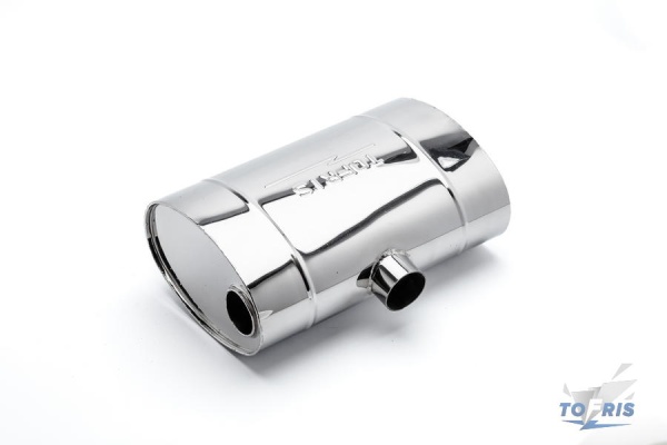 Глушитель универсальный Т-обр. 230*145*500*63, ближний выход, AISI 304, прямоток, набивка