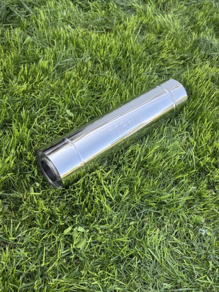 Пламегаситель универсальный Tofris EQ 110*450*54 с р/ж и перегородкой, AISI 304