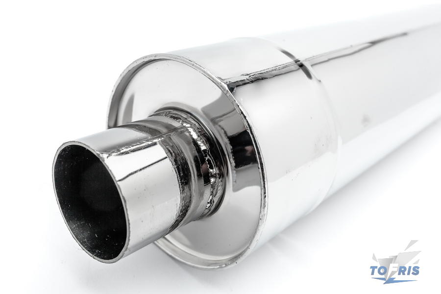 Резонатор универсальный Tofris EQ 140*600*54 с р/ж и камерой, AISI 304 - 2