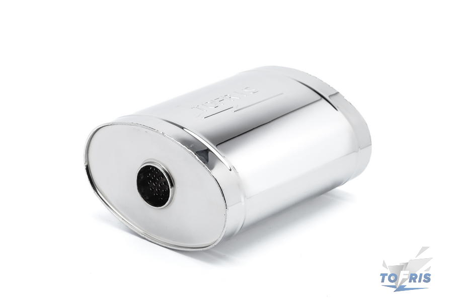 Глушитель универсальный 170*272*450*63, AISI 304 с камерой разрыва, с набивкой, центр. вход /выход  - 1