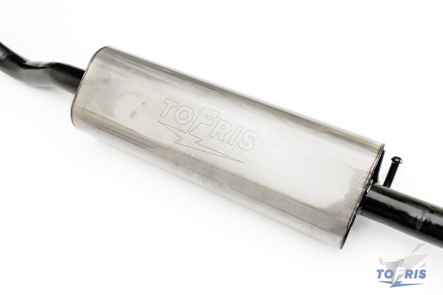 Глушитель овальный на а/м ВАЗ 2180 Веста седан нерж. сталь штатная установка (аналог Stinger) - 2