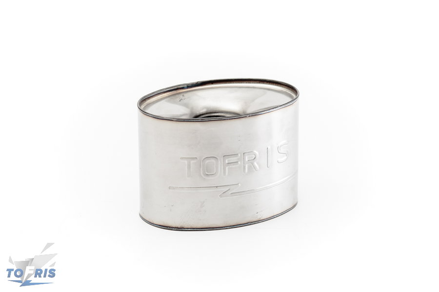 Пламегаситель универсальный овальный 108*158*110мм (веста,опель астра,круз1.8) б/н с перегородкой