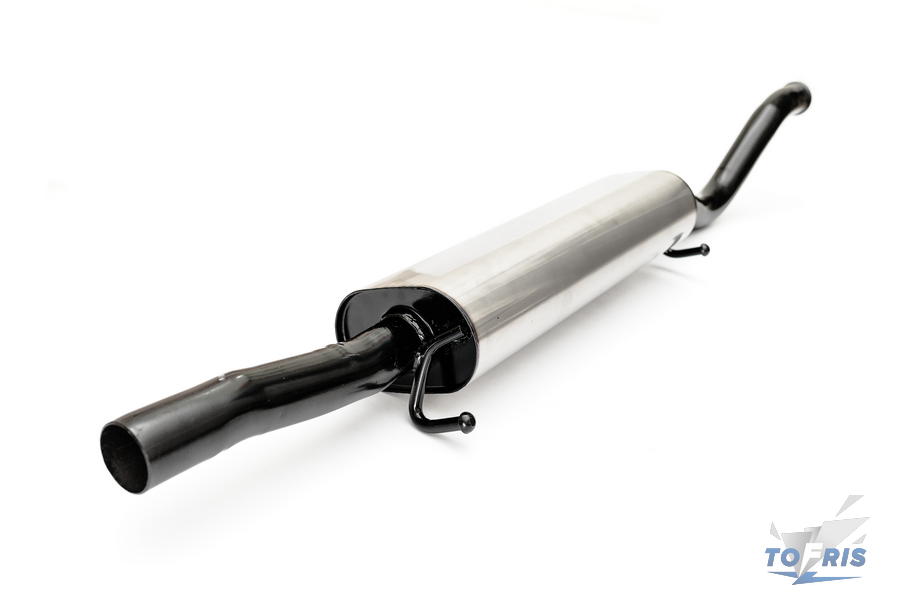 Глушитель овальный на а/м ВАЗ 2180 Веста седан нерж. сталь штатная установка (аналог Stinger) - 1