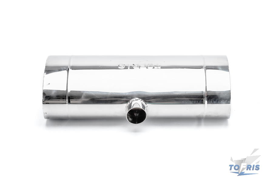 Глушитель универсальный Т-обр. 230*145*550*54, центр. выход, AISI 304, камерный с набивкой - 1