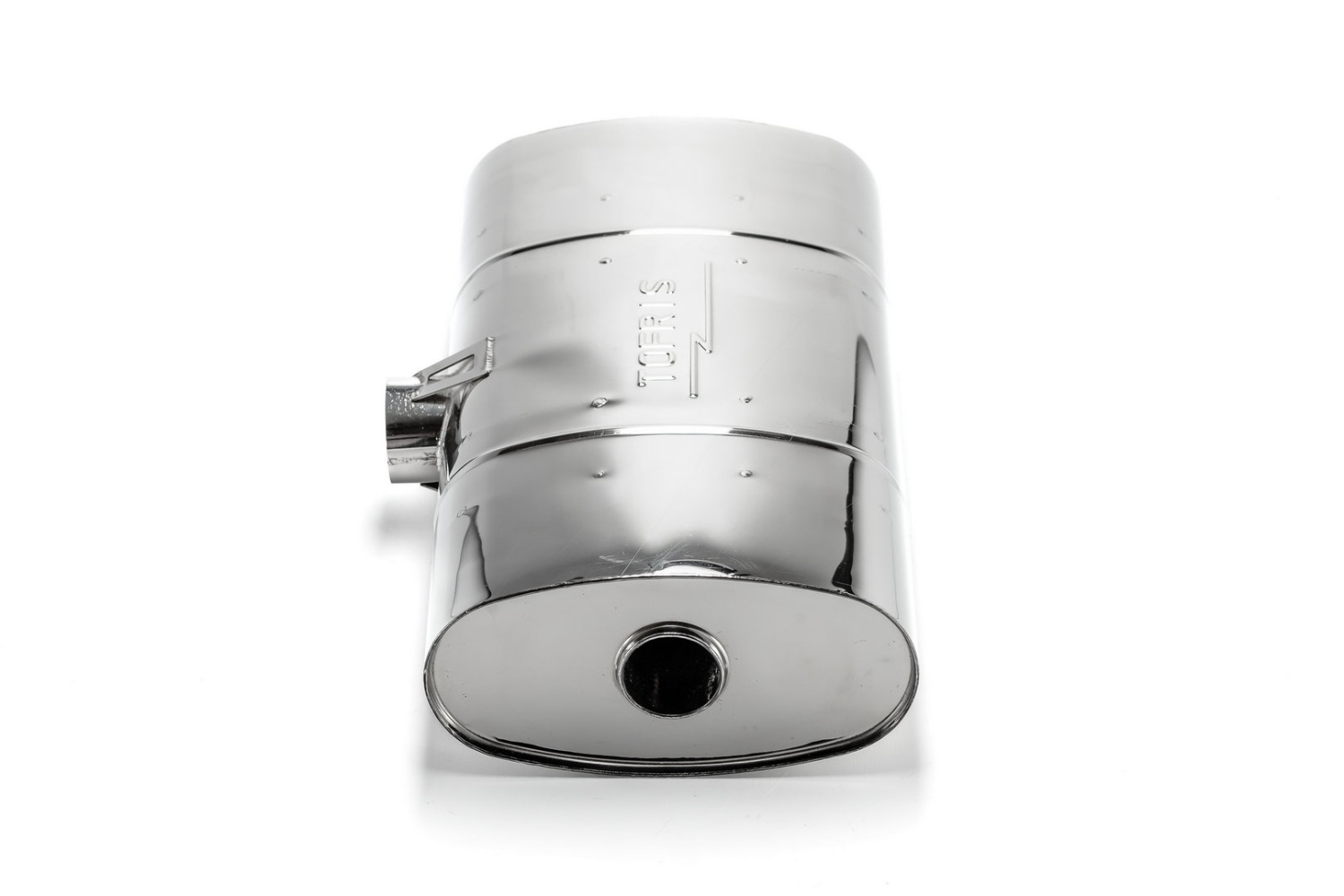 Глушитель универсальный Т-обр. 265х134х500, AISI 304, с камерой разрыва, вход Ø63мм, центр вых Ø54мм - 1