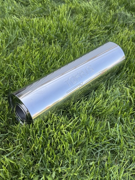 Пламегаситель универсальный Tofris EQ 130*300*54 с р/ж и перегородкой, AISI 304