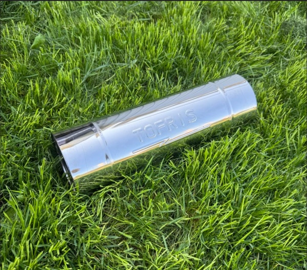 Пламегаситель универсальный Tofris EQ 110*350*63 с р/ж и перегородкой, AISI 304