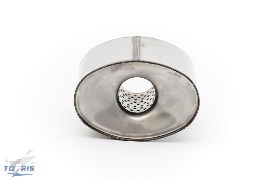 Пламегаситель универсальный овальный 108*158*110мм (веста,опель астра,круз1.8) б/н с перегородкой - 2