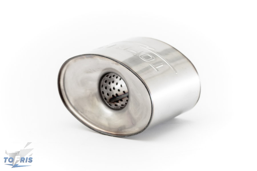 Пламегаситель универсальный овальный 108*158*110мм (веста,опель астра,круз1.8) б/н с перегородкой - 3