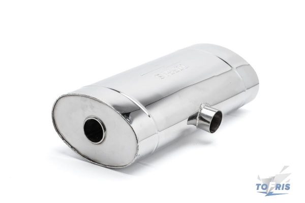 Глушитель универсальный Т-обр. 230*145*600*63, центр. выход, AISI 304, прямоток, набивка